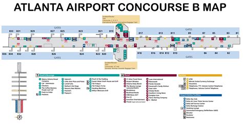 Map Atlanta Airport Terminals | Map of Atlantic Ocean Area