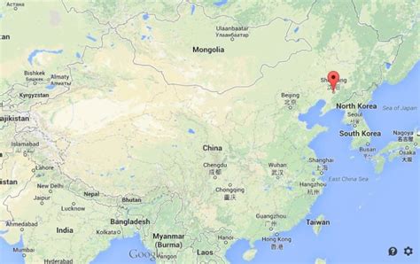 Shenyang on map of China