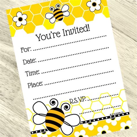 Bumble Bee Invitations | Fill-in set of 8 | Birthday Direct | Bumble ...