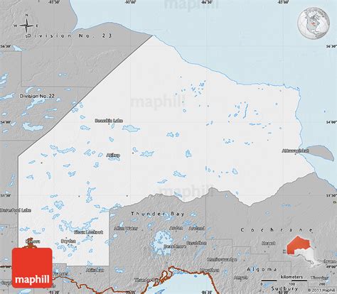 Gray Map of Kenora