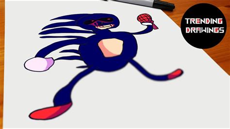 How To Draw Sanic - FNF MOD - Step by Step