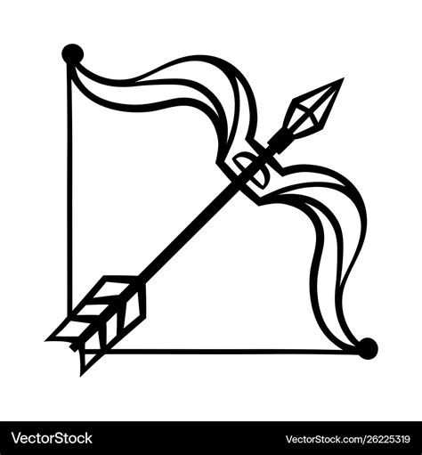 Sagittarius sign black horoscope symbol Royalty Free Vector