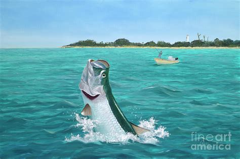 Jumping Tarpon Painting by Carlos Cardenas - Fine Art America