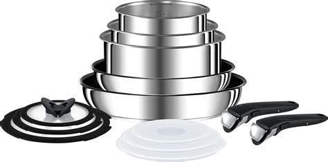 Tefal Ingenio Stainless Steel Pots & Pans Set, 13 Pieces, Stackable ...