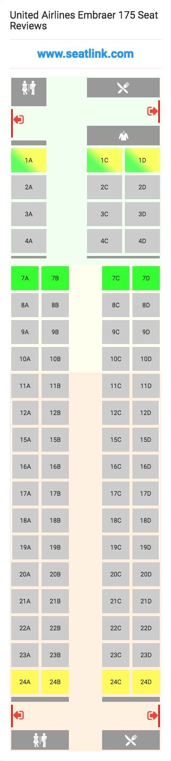 United Airlines Embraer 175 Seating Chart - Updated May 2022 - SeatLink