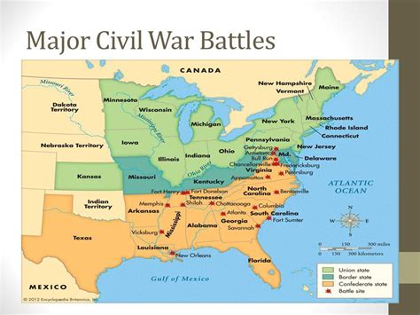 Major Battles Of The Civil War Worksheet