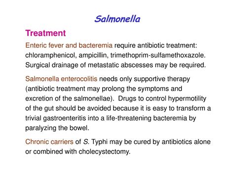 Antibiotic to treat salmonella