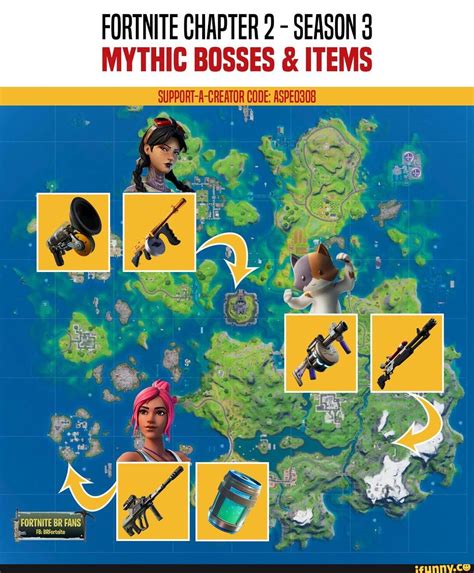 FORTNITE CHAPTER 2 - SEASON 3 MYTHIC BOSSES & ITEMS - iFunny