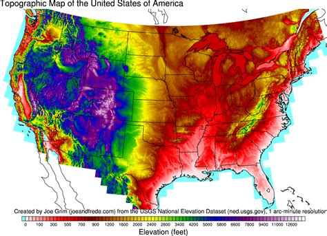 Topographic map of the United States of America | United states map ...