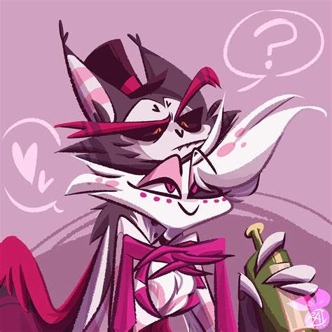 Angel Dust teasing Husk, fanart by artist Railwynn : HazbinHotel