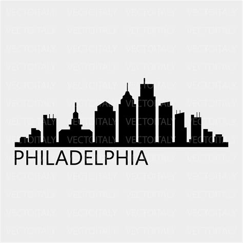 Skyline Philadelphia illustrated in vector and available in | Etsy