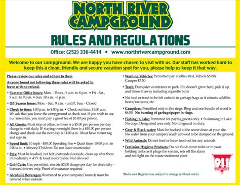 North River Campground Map & Rates