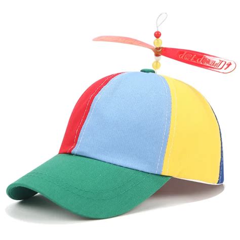 2019 New Arrival Kids Hat Summer Rainbow Color Propeller Baseball Cap ...