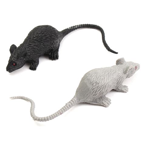 Funny Halloween Gifts 8 Pcs/set Fake Black White Mouse Toy Mice Plastic ...