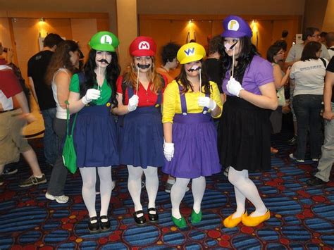 Female Luigi, Mario, Wario, and Waluigi | Wario costume, Luigi costume ...