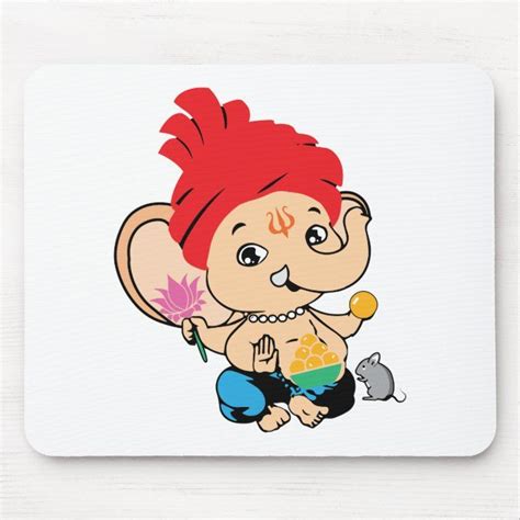 Cute Bal Ganesh Ganapathy Baby Hindu God Mouse Pad | Zazzle | Ganesha ...