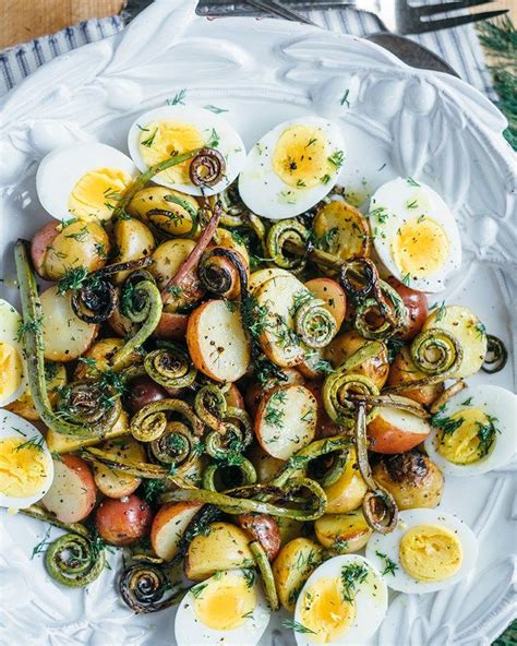 Grilled Potato & Fiddlehead Salad • The Table of Contents | Recipe ...