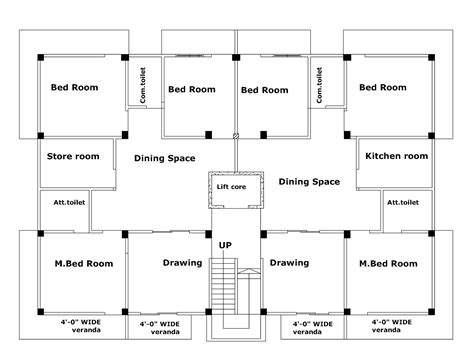 5 storey building design with plan | 3500 SQ FT - First Floor Plan ...