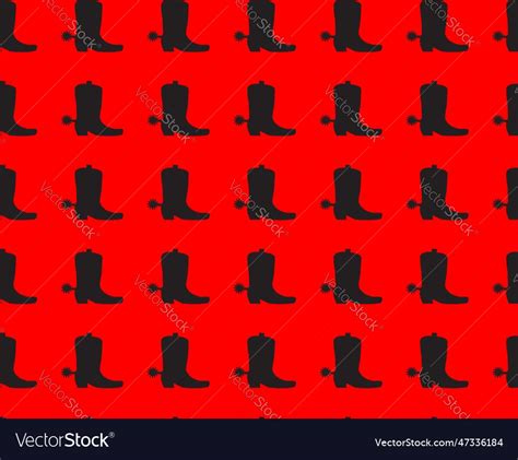 Cowboy boot silhouette backdrop seamless Vector Image