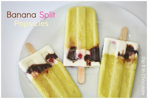 Banana Split Popsicles ~ Dip it in Chocolate