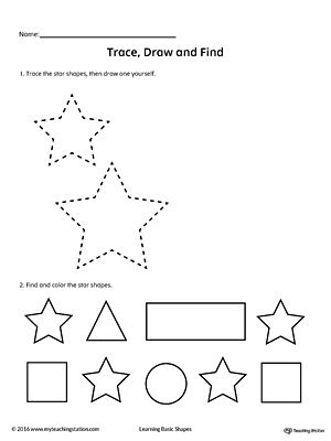 Trace, Draw and Find: Star Shape | MyTeachingStation.com