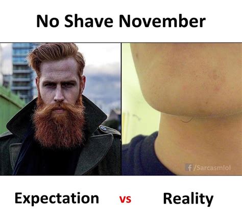 No Shave November Meme Expectation