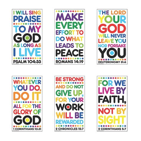 Colorful Bible Verse Poster Sets - Educational - 6 Pieces - Walmart.com