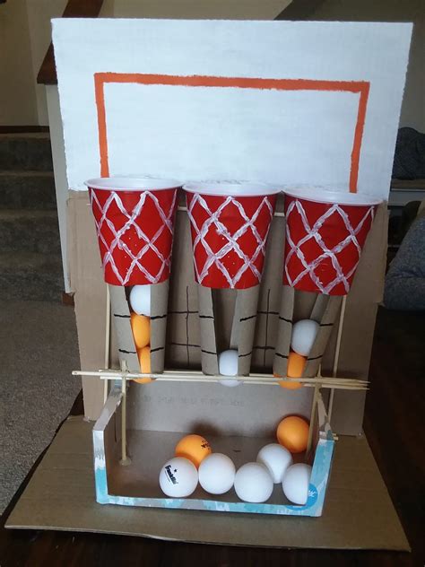 DIY Cardboard Basketball Arcade Game - Tic Tac Toe Shooter - Arcade ...