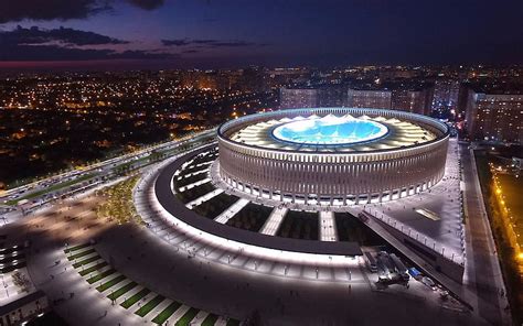 1080P free download | Krasnodar Stadium, facade, night, modern football ...