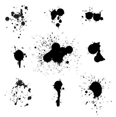 Ink splatter vectors set - Free Vector Site | Download Free Vector Art ...