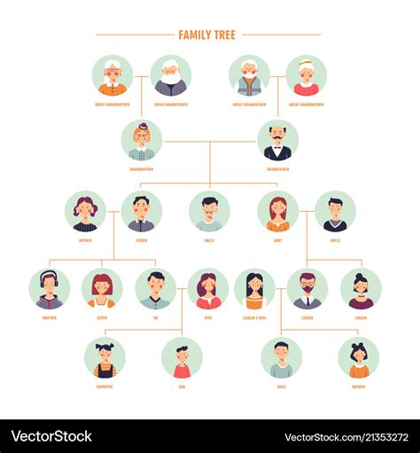 Family tree genealogy branches template Royalty Free Vector