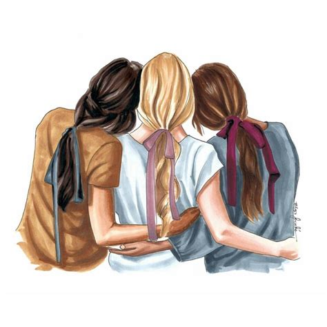 Pin on Illustrations ~ Girlfriends / Sisters