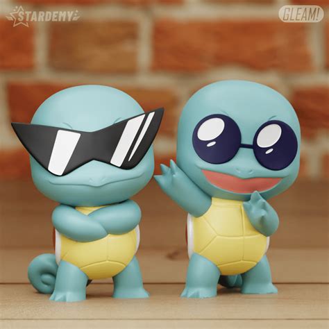 3D file Squirtle Squad Chibi Shades Sunglasses Pokemon 3 models・3D ...