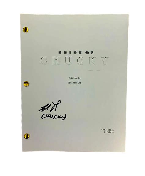 Brad Dourif Chucky Autographed Bride of Chucky Script – Icon Autographs