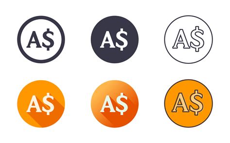 Australian Dollar Symbol Icon Set 4724937 Vector Art at Vecteezy