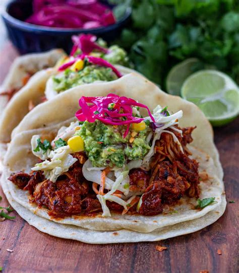 Spicy Jackfruit Tacos with Tropical Slaw (vegan) - simplyceecee