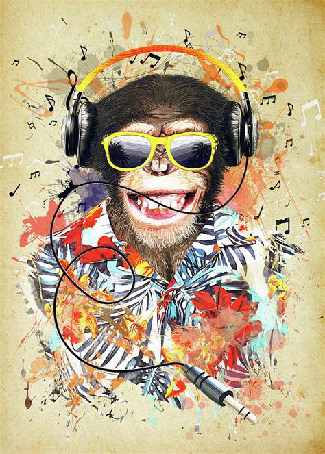 Music Monkey Digital Art by Peter Bur - Fine Art America