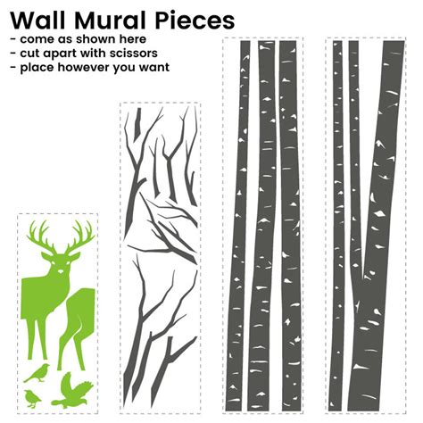 Aspen Trees and Wildlife Wall Decal