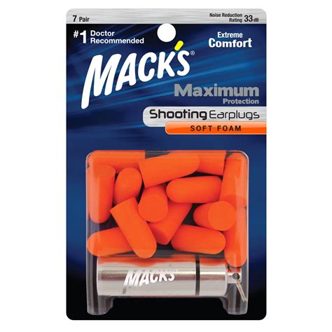 Mack's Maximum Protection Soft Foam Shooting Ear Plugs, 33 dB Highest ...