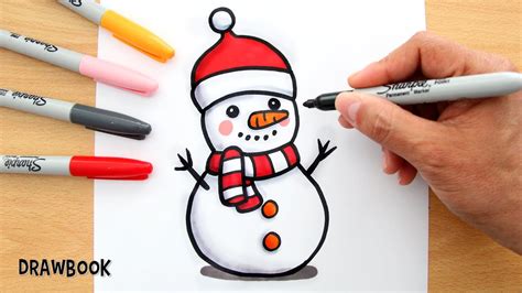 How to draw a CHRISTMAS SNOWMAN easy!