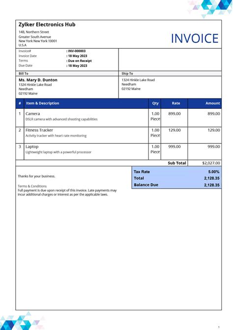 Free Excel Invoice Template | Customizable & Efficient | Zoho Invoice