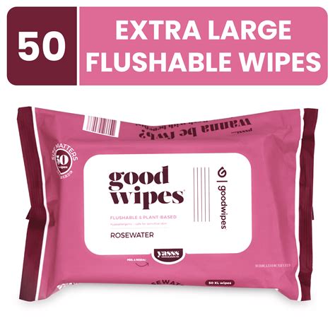 Goodwipes Flushable and Biodegradable Wipes with Botanicals, Rosewater ...