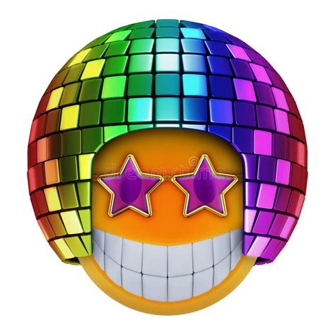 Emoji Sphere with Disco Ball. Stock Illustration - Illustration of club ...