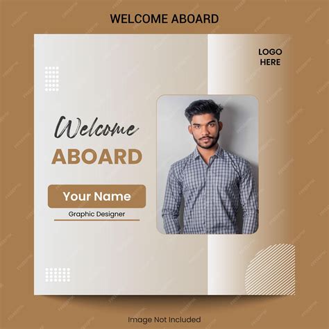 Premium Vector | Welcome Aboard Social Media Post Template Design