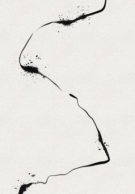 Premium Photo | Painted abstract modern art black and white line art ...