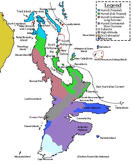 Zealandia- Climatic Map : r/imaginarymaps