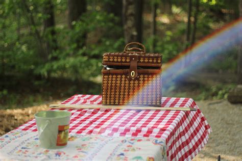 Free Images : table, bench, summer, autumn, park, rainbow, picnic ...