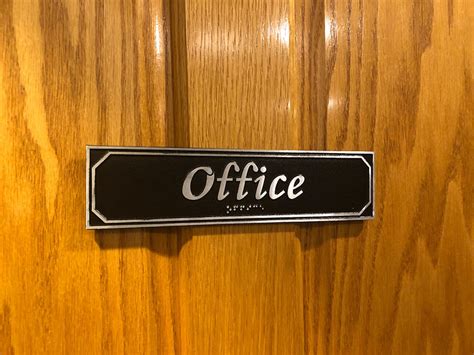 Aluminum Polished Office Door Sign with Braille - KCastings, Inc.