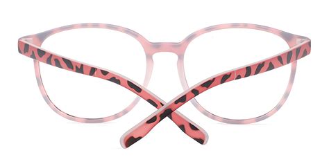 ROSE Pink-Tortoise Round Simple Lightweight TR90 Eyeglasses | Muukal.com