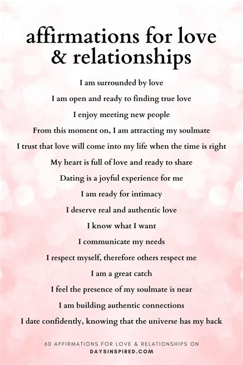 60 Positive Love Affirmations to Attract Love & a Healthy Relationship ...